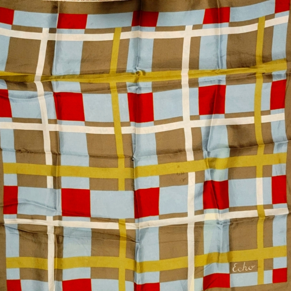Vintage Echo Silk Scarf 26" Square